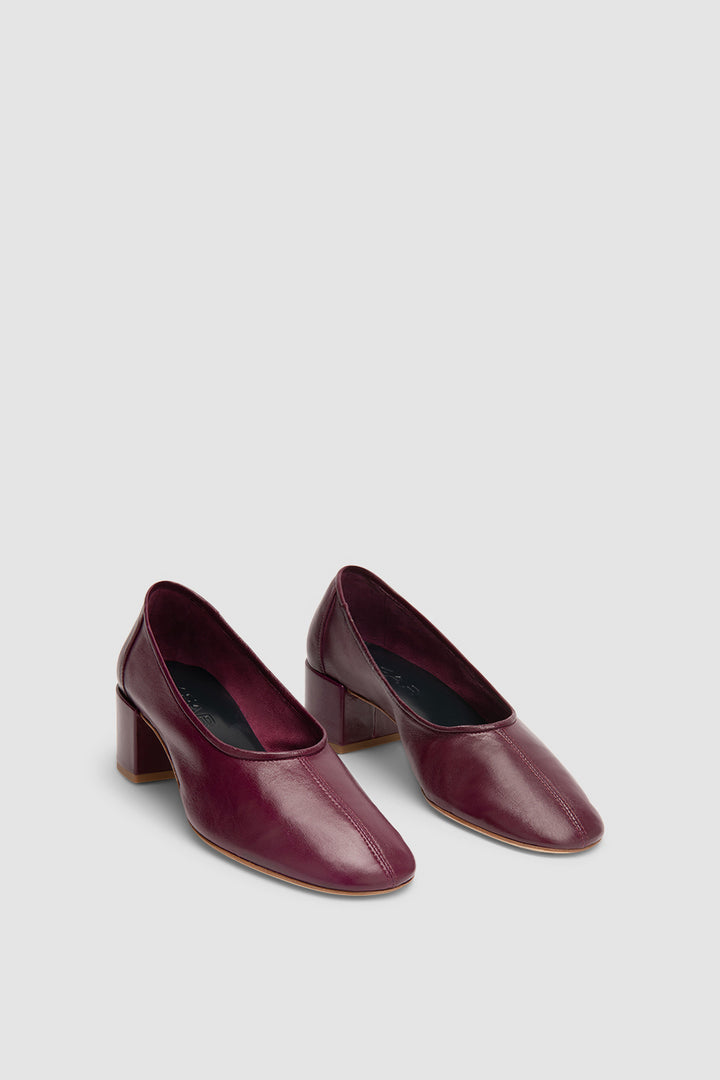 Prudence 45 Raisin Creased Leather Pump