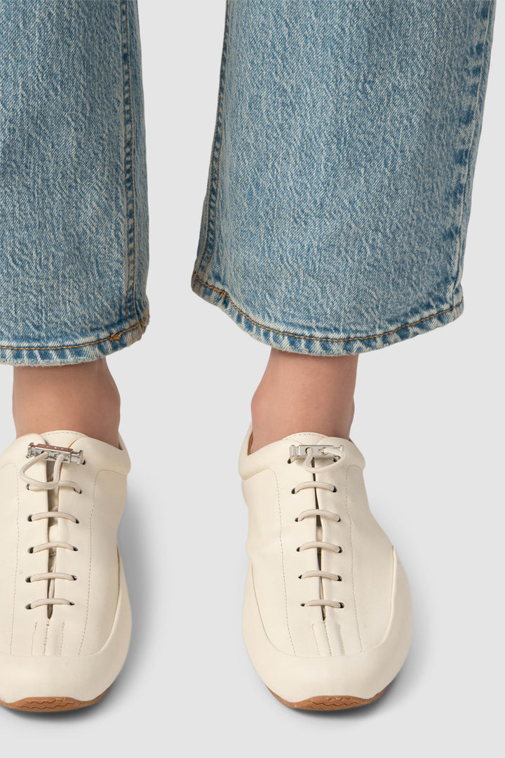 Prudent White Nappa Leather Sneaker