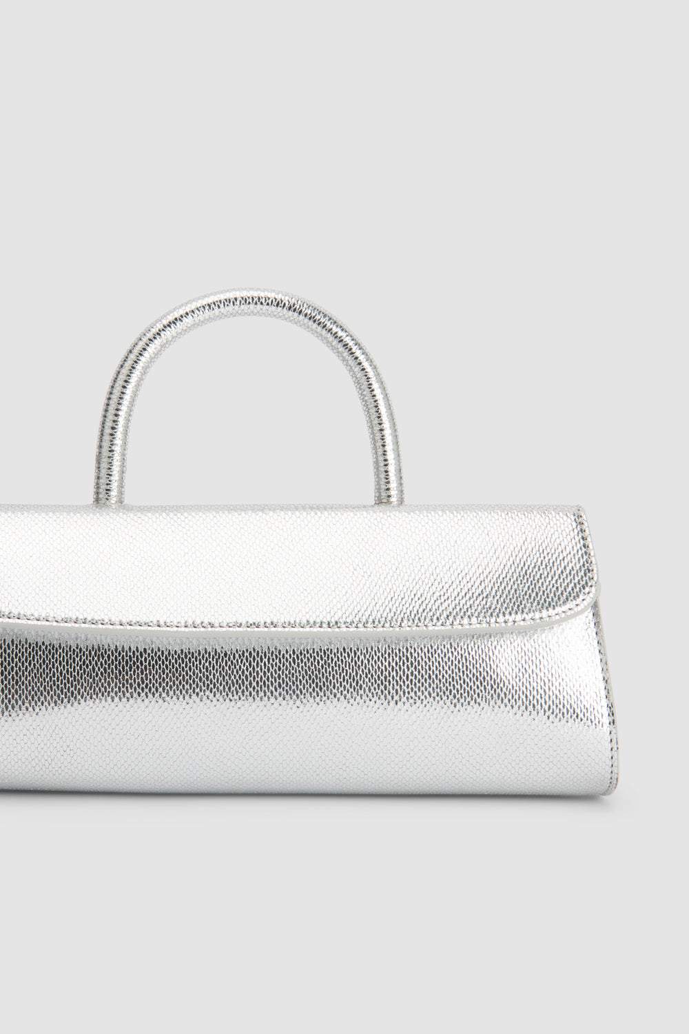 Mini Longa Silver Disco Leather Top-Handle Bag