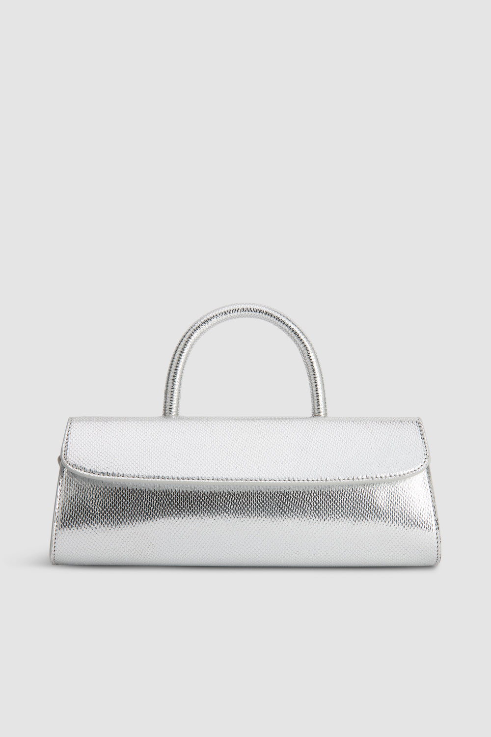Mini Longa Silver Disco Leather Top-Handle Bag