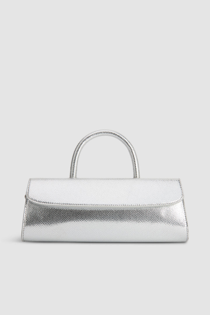 Mini Longa Silver Disco Leather Top-Handle Bag