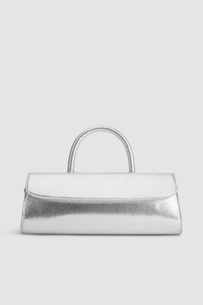 Mini Longa Silver Disco Leather Top Handle Bag – BY FAR