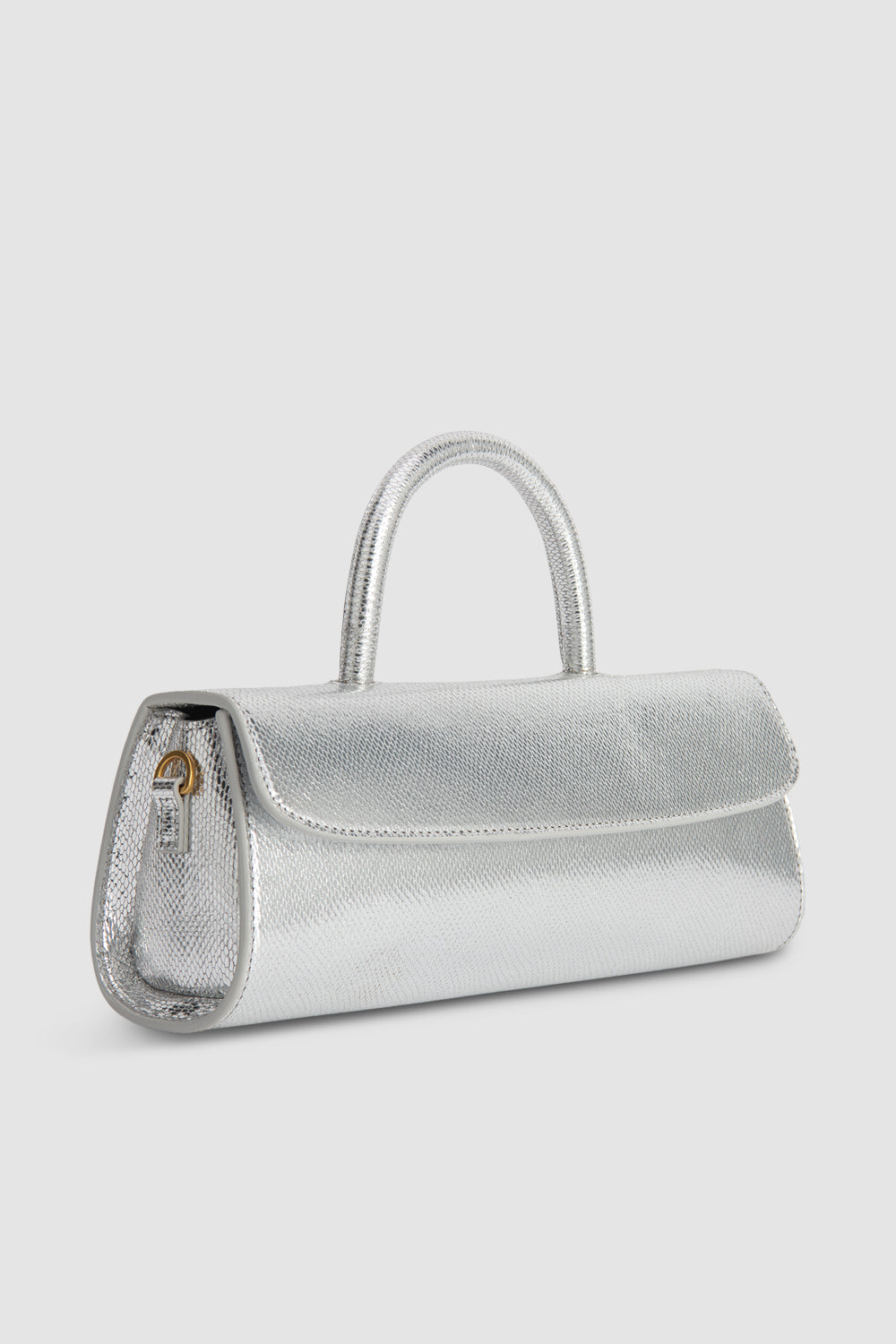 Mini Longa Silver Disco Leather Top-Handle Bag