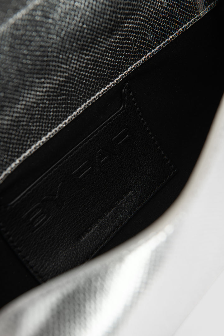 Mini Longa Silver Disco Leather Top-Handle Bag