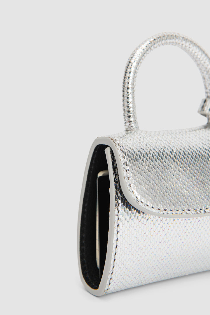 Mini Mini Silver Disco Leather Charm