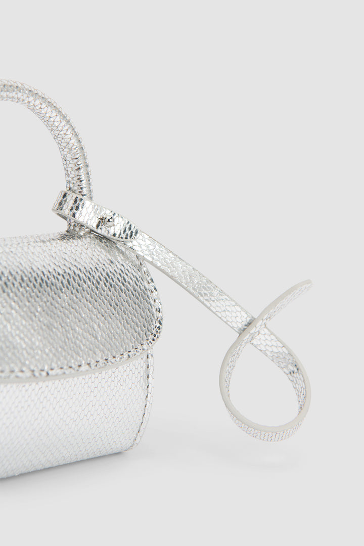 Mini Mini Silver Disco Leather Charm