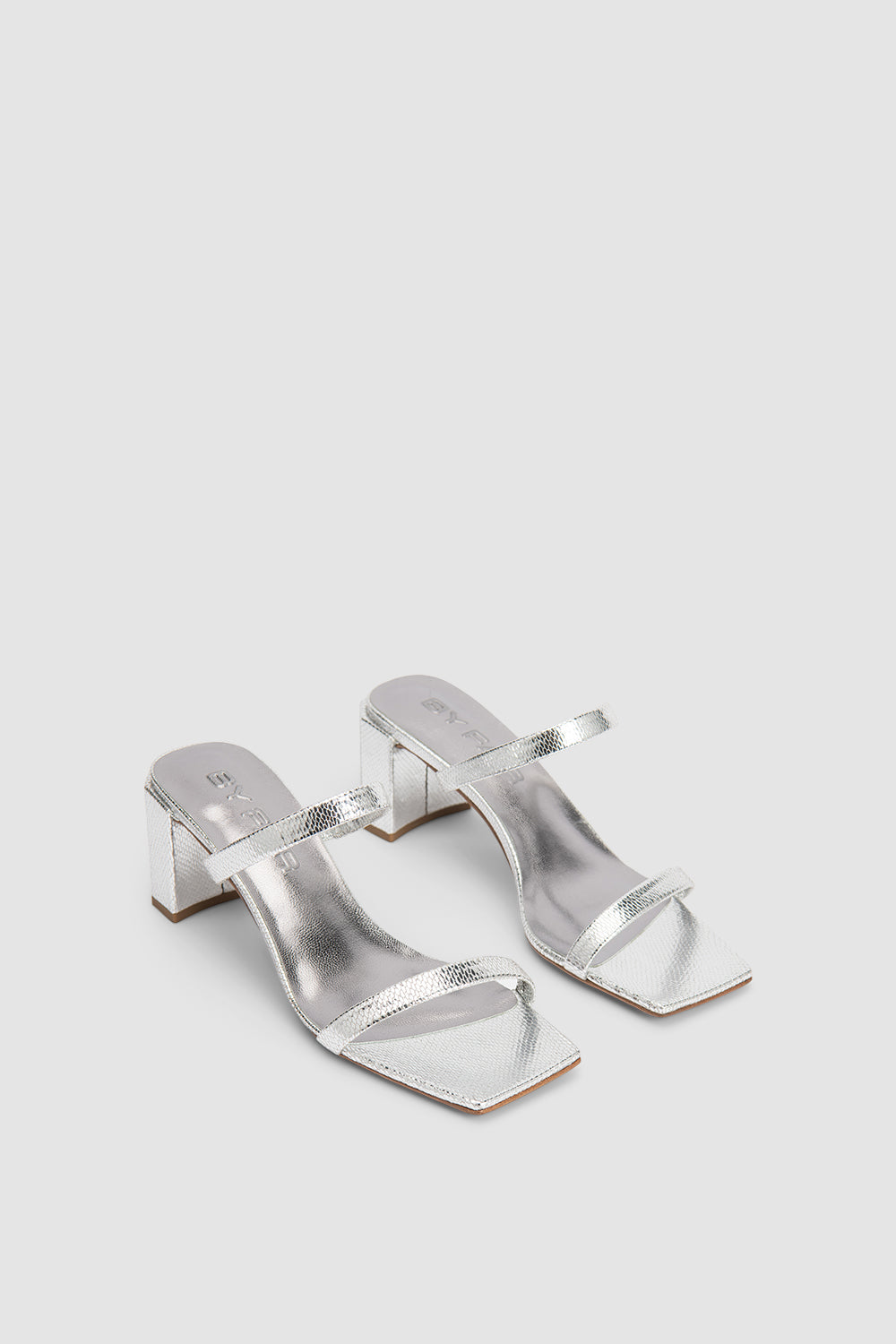 Tanya Silver Disco Leather Slip-On Mule