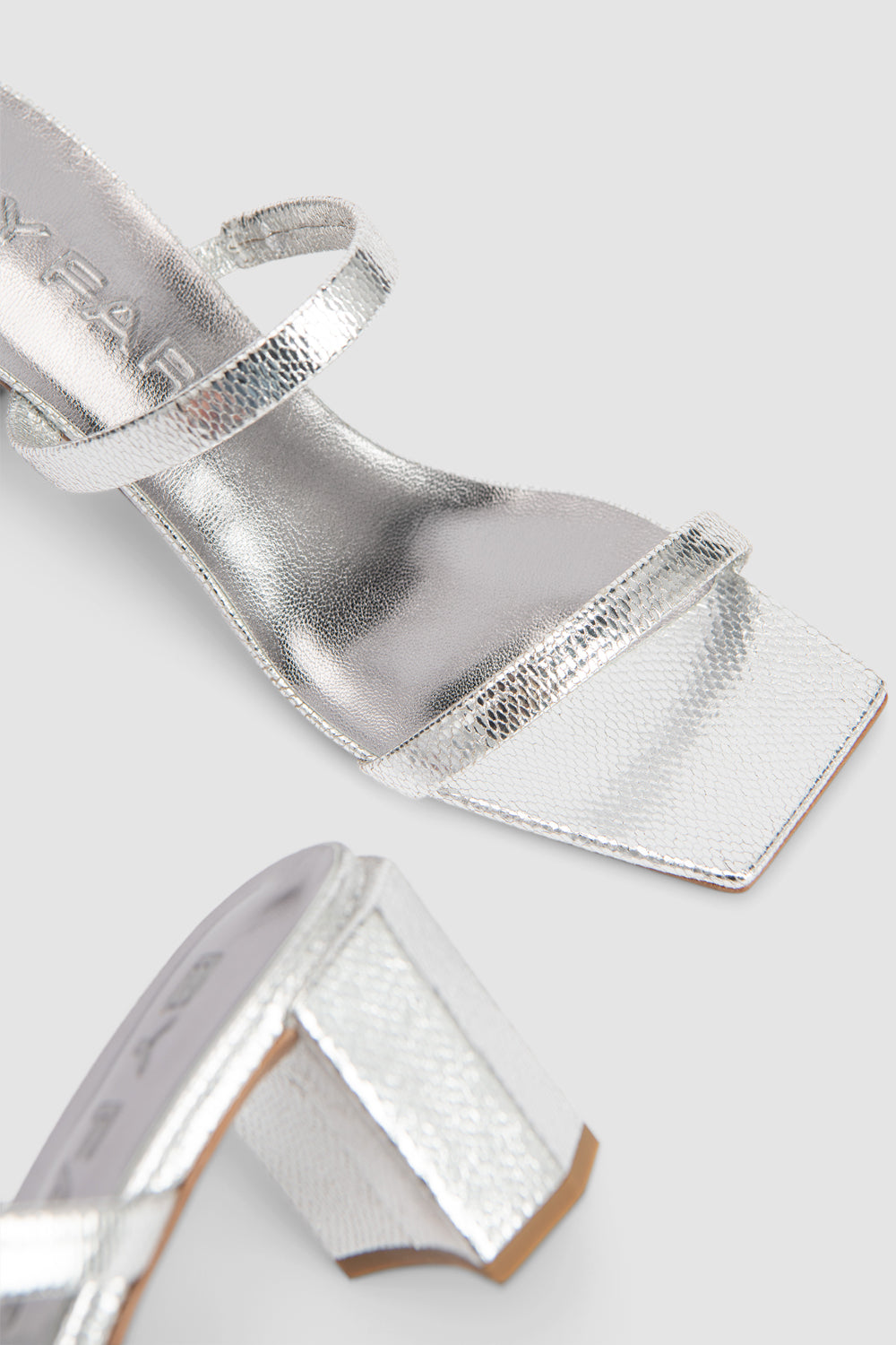 Tanya Silver Disco Leather Slip-On Mule