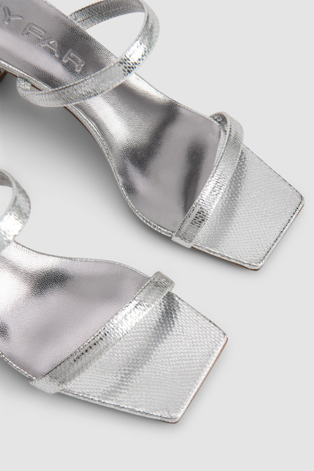 Tanya Silver Disco Leather Slip-On Mule