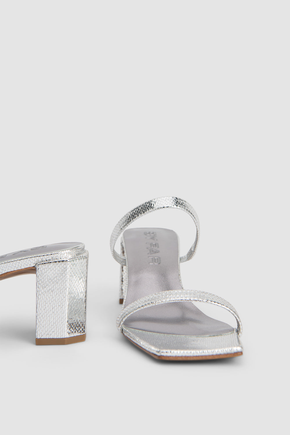 Tanya Silver Disco Leather Slip-On Mule