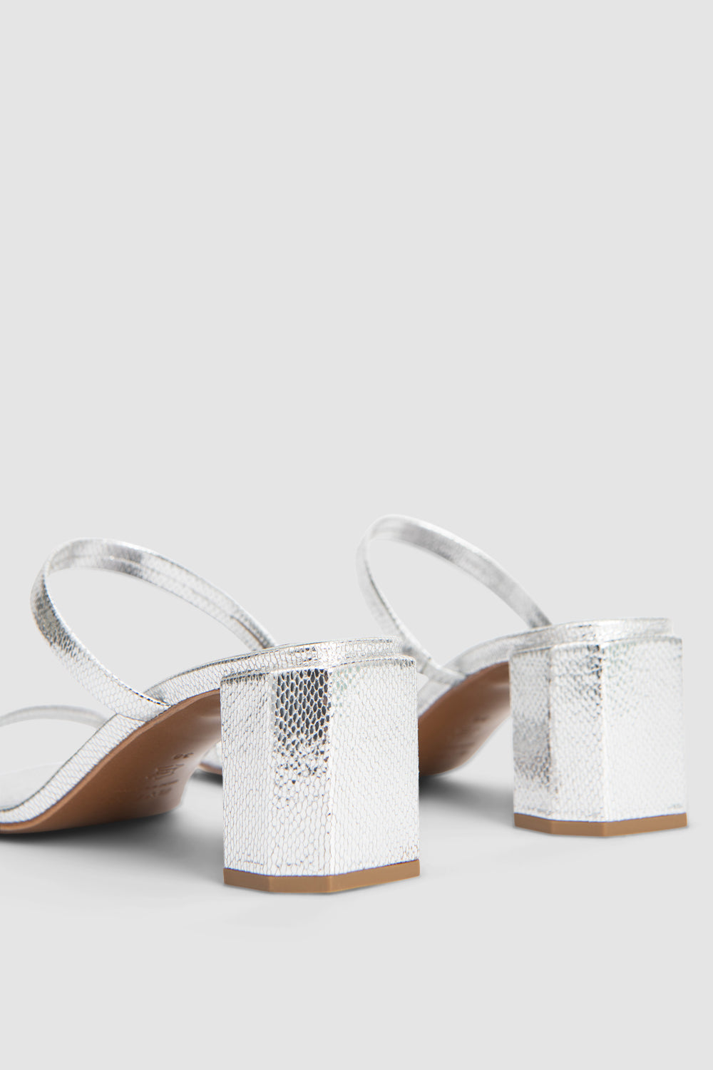 Tanya Silver Disco Leather Slip-On Mule