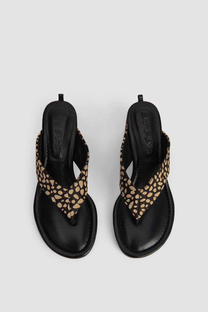 Dasha Heel Black Cheetah Pony Hair