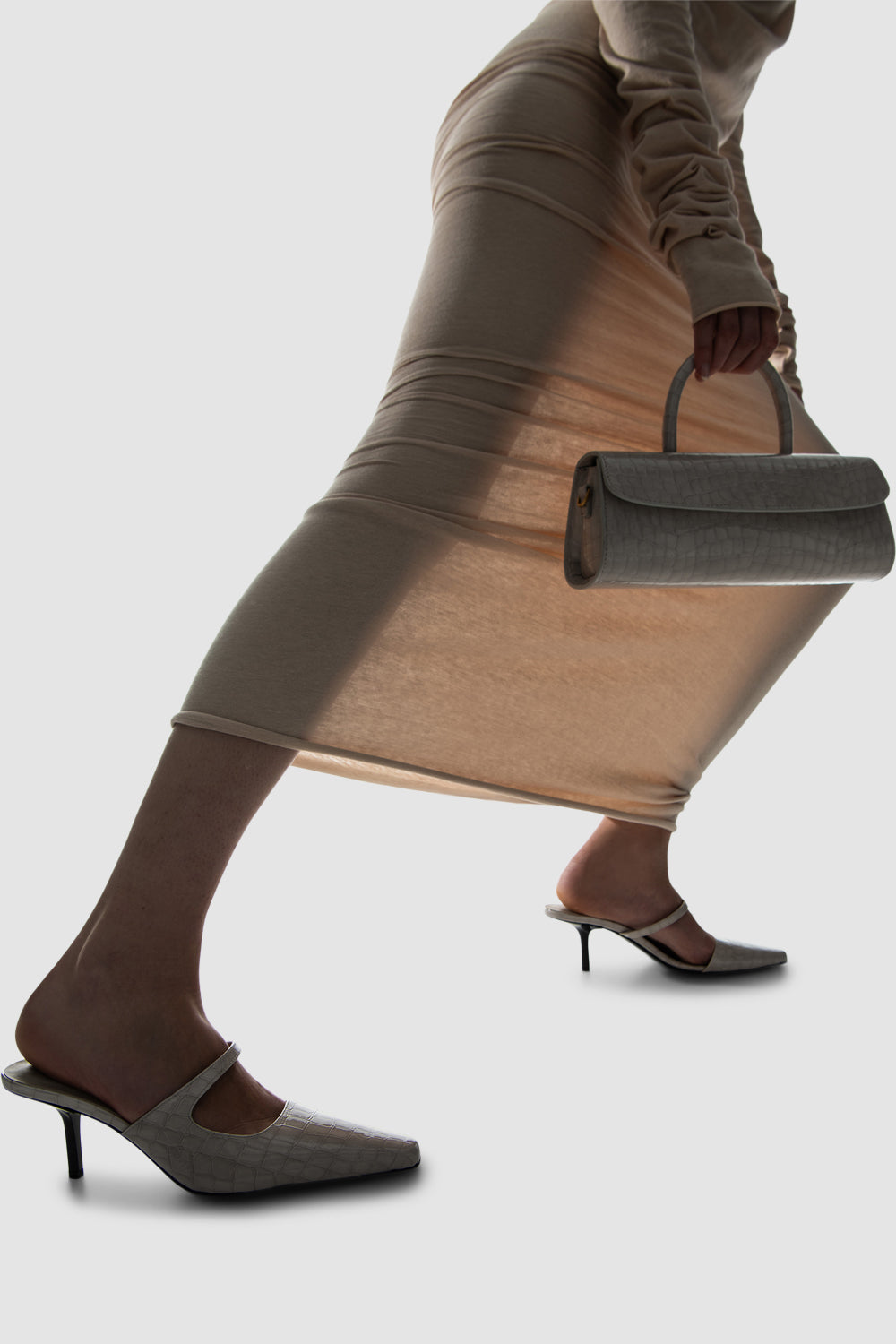 Serena Closed Toe Croco Embossed Mule