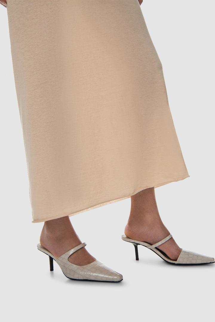 Serena Closed Toe Croco Embossed Mule