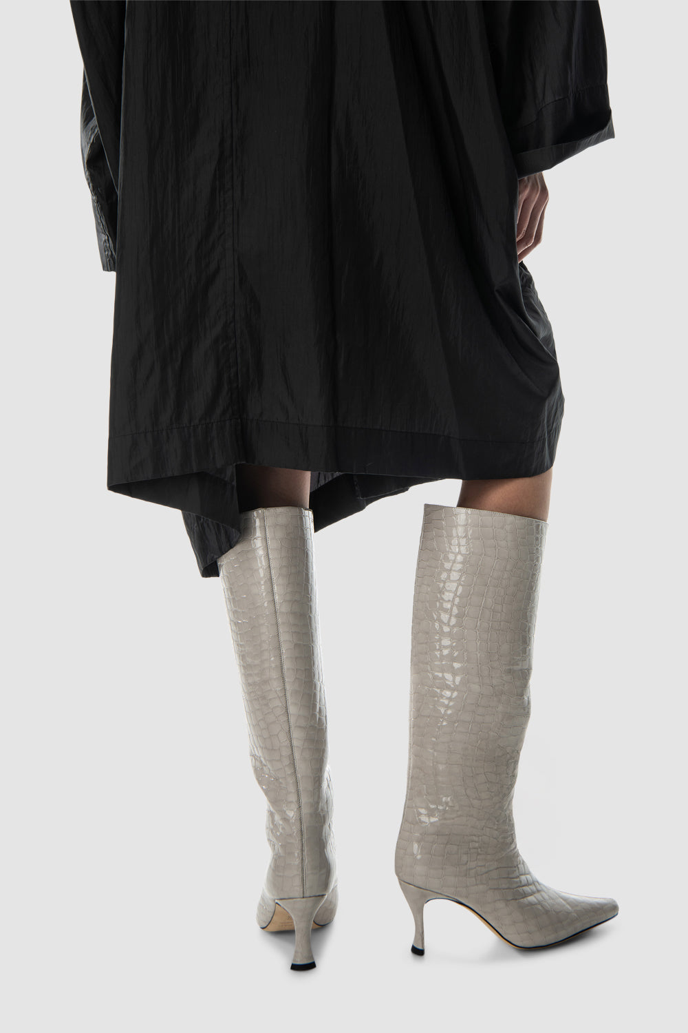 Stevie 42 Croco Embossed Knee-High Boot