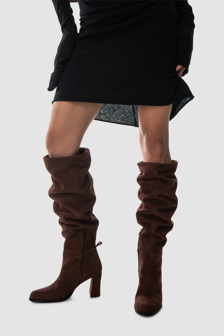 Zoe Nubuck Knee-High Boot