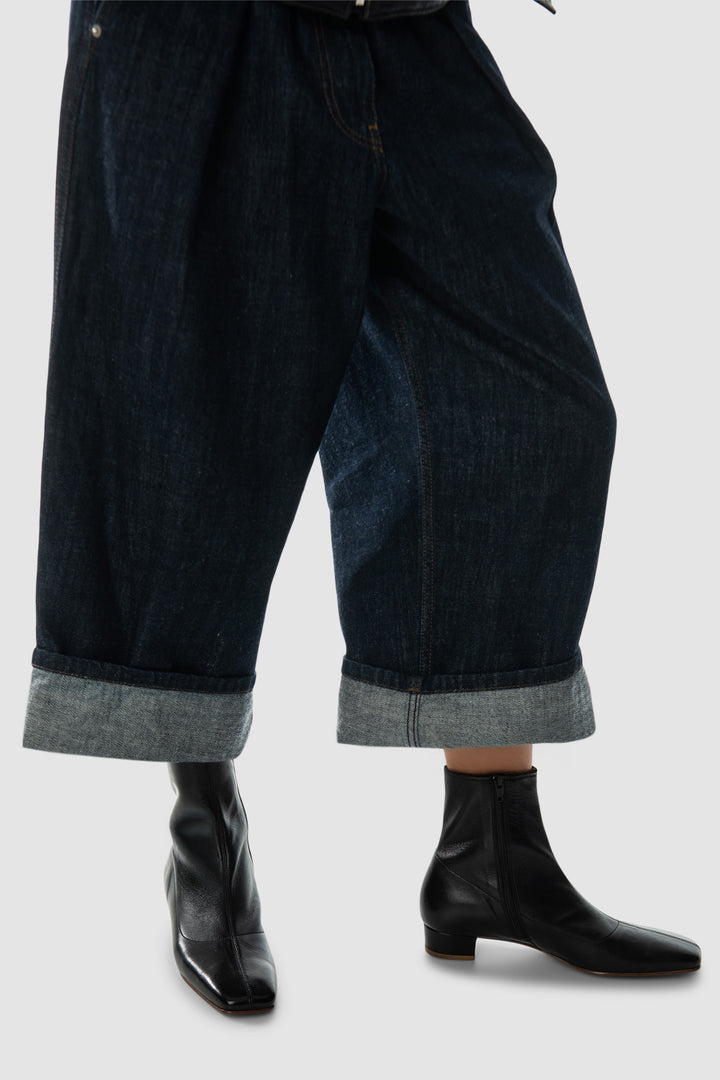 Este Black Leather Ankle Boot