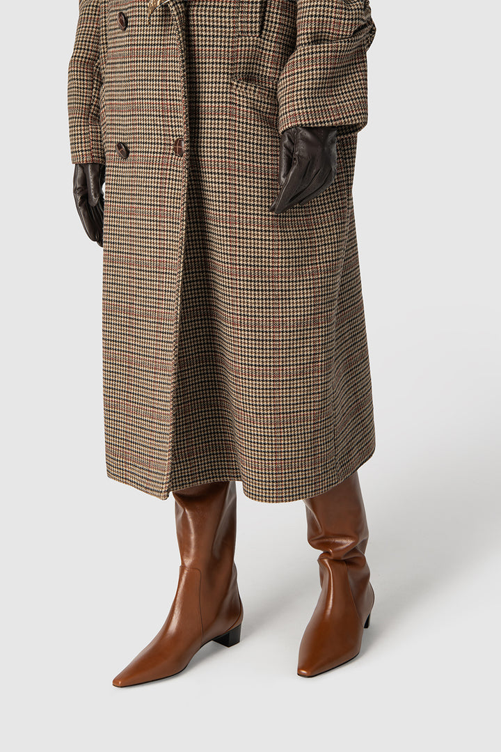 Pascal Tan Distressed Leather Knee-High Boot
