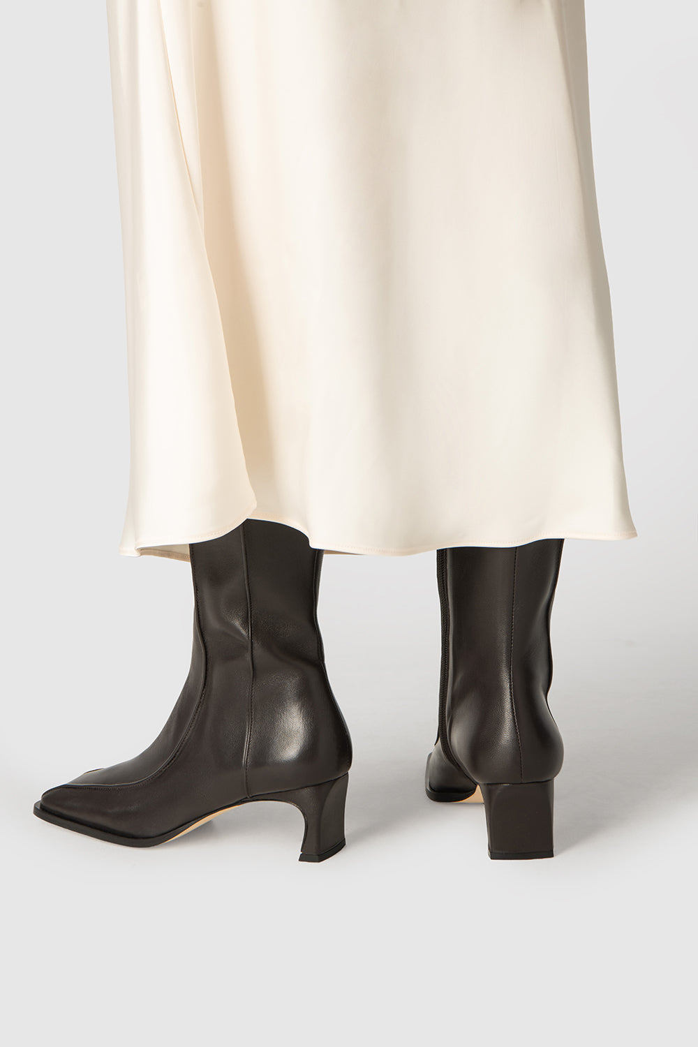 Nieves Black Lamb Nappa Leather Knee-High Boot