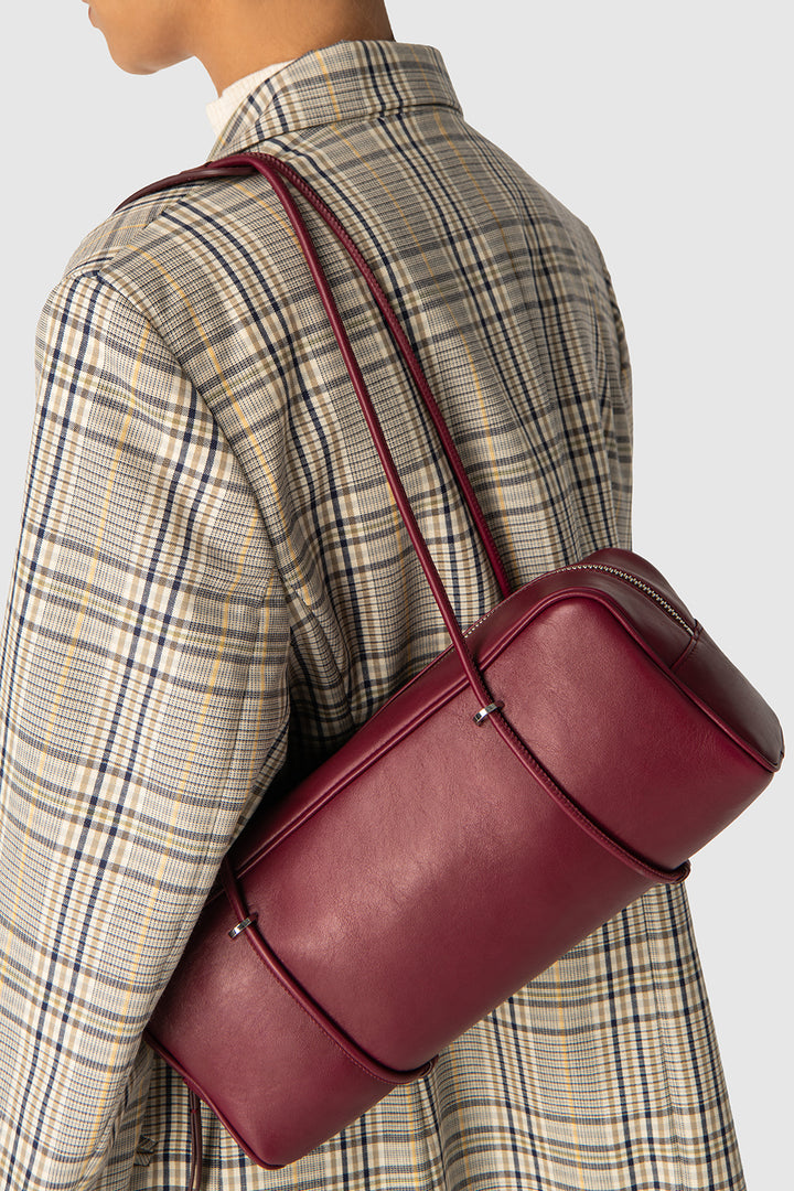 Kimberly Sour Cherry Nappa Leather Shoulder Bag