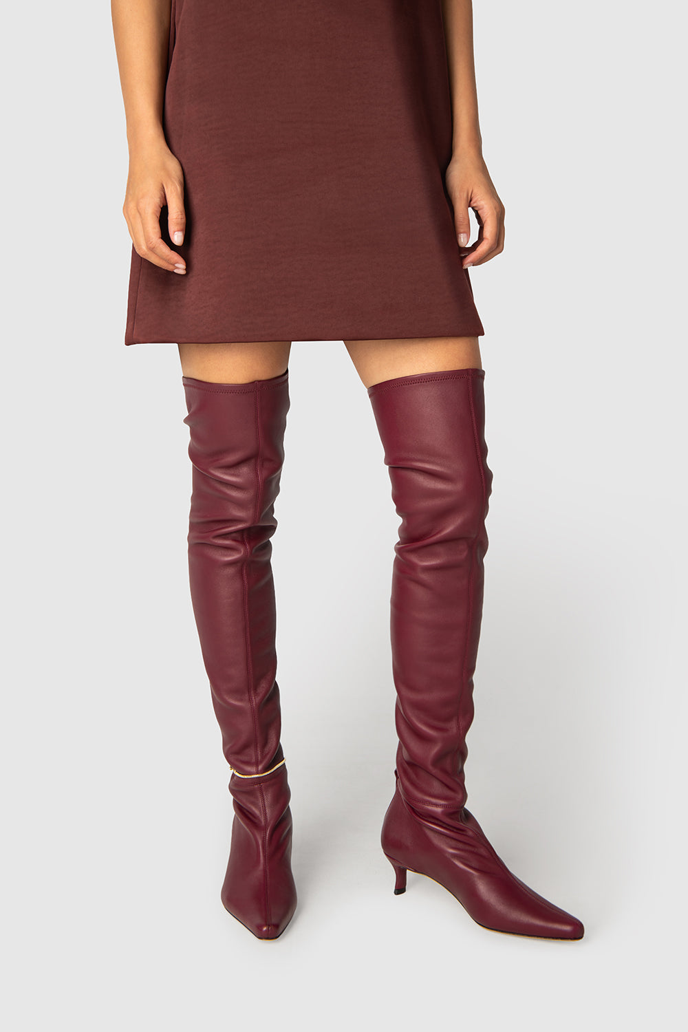 Kitten Stretch Stevie Sour Cherry Nappa Leather Boot