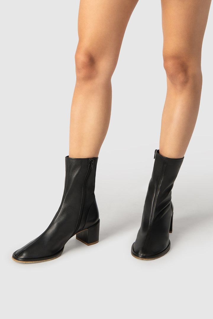 Josiah Black Lamb Nappa Leather Ankle Boot