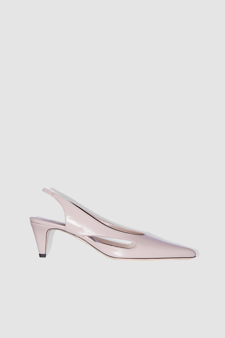 Runa Fossil Glossed Nappa Leather Slingback Pump