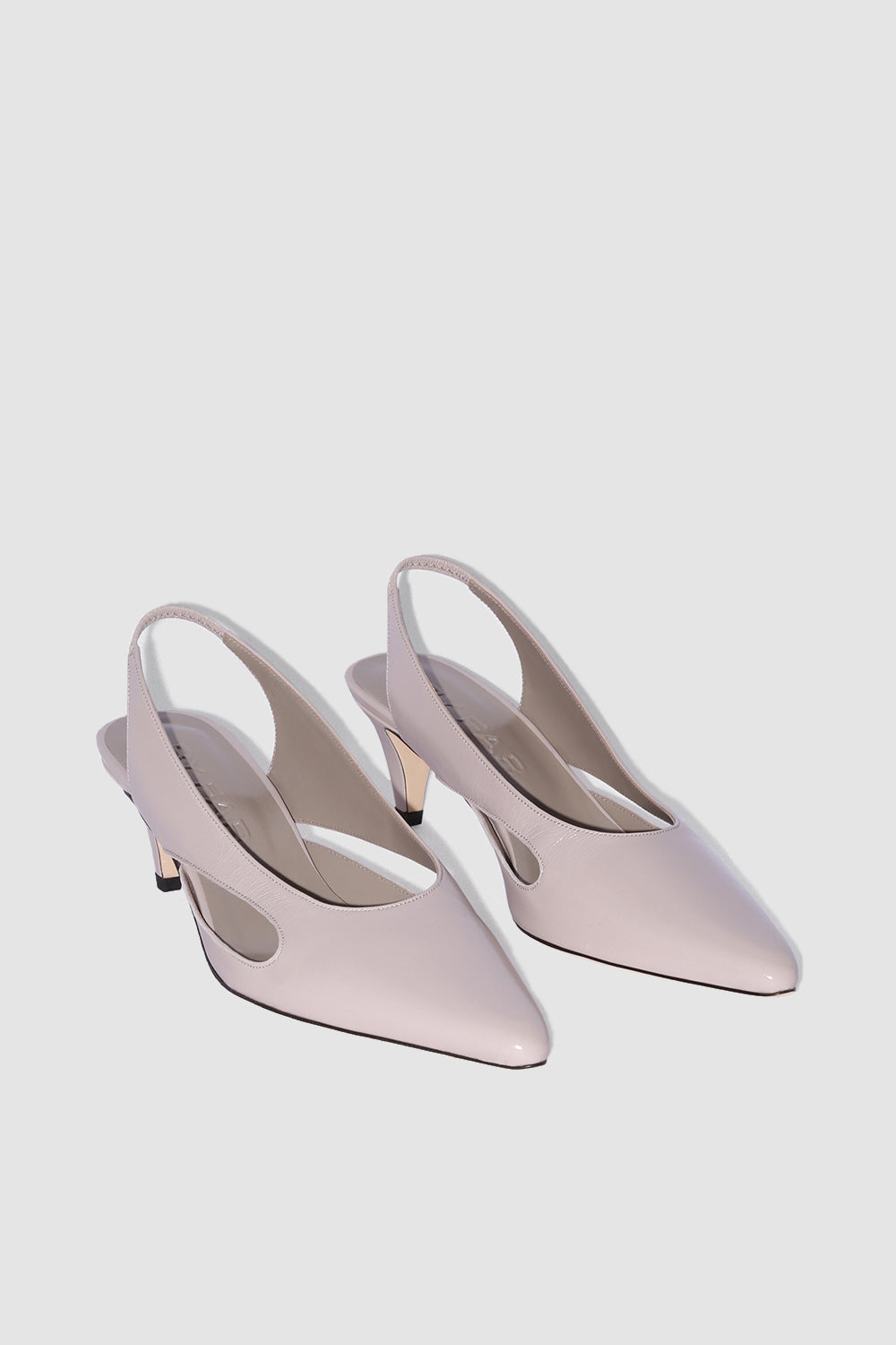 Runa Fossil Glossed Nappa Leather Slingback Pump