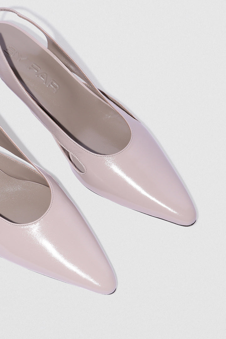 Runa Fossil Glossed Nappa Leather Slingback Pump