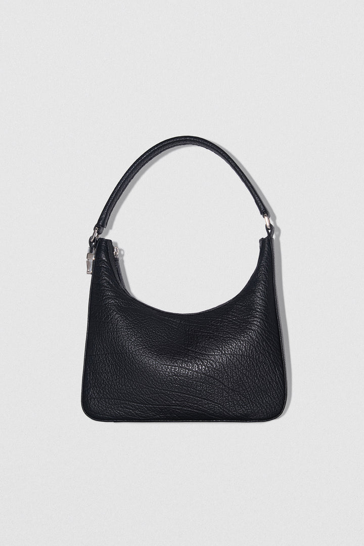 Rhea Black Large Grain Leather