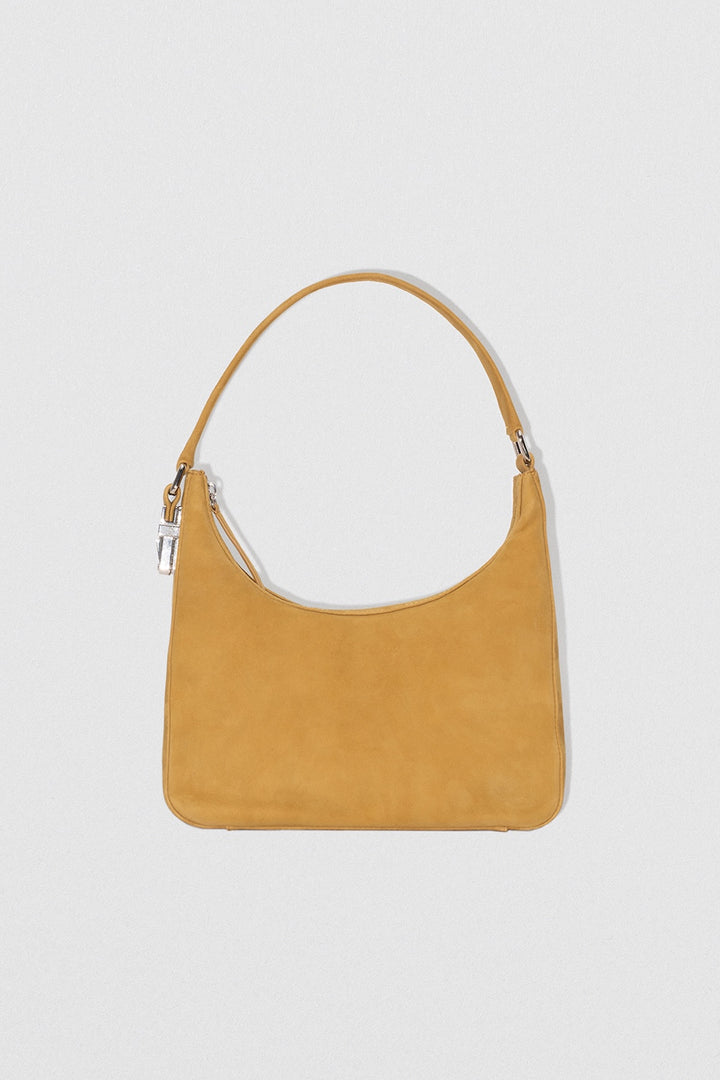 Rhea Cumin Kid Suede Leather Shoulder Bag