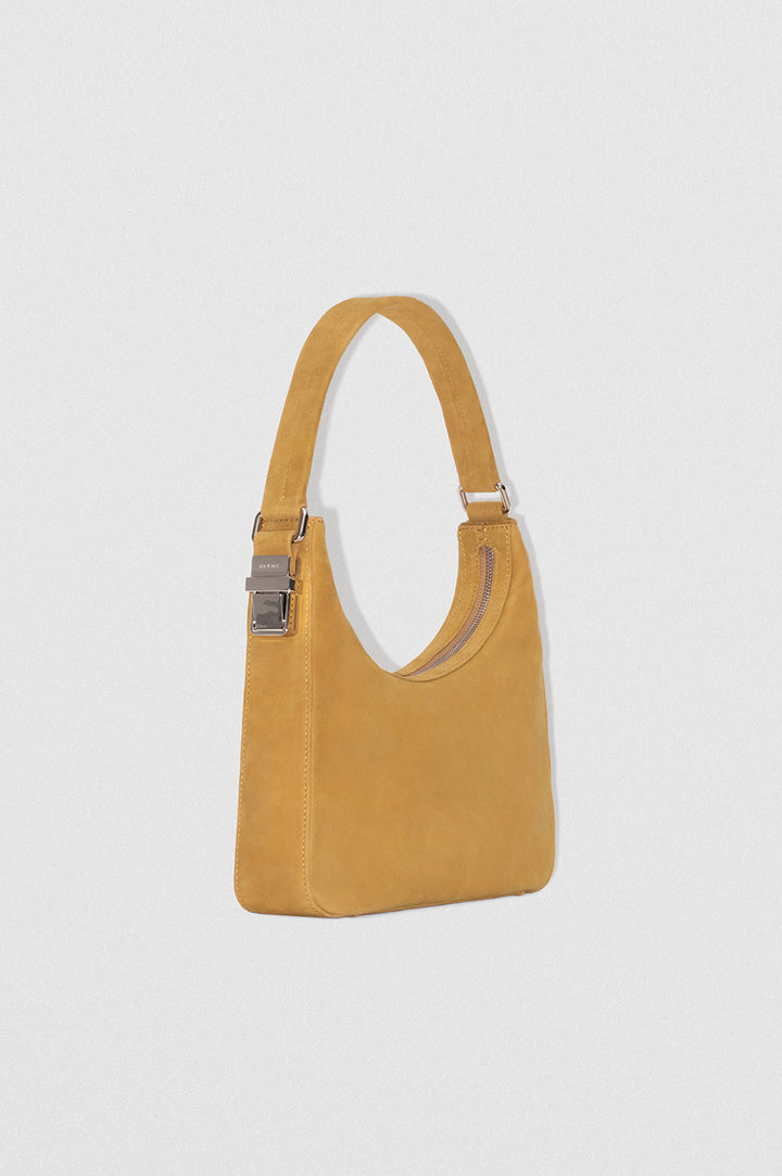 Rhea Cumin Kid Suede Leather Shoulder Bag