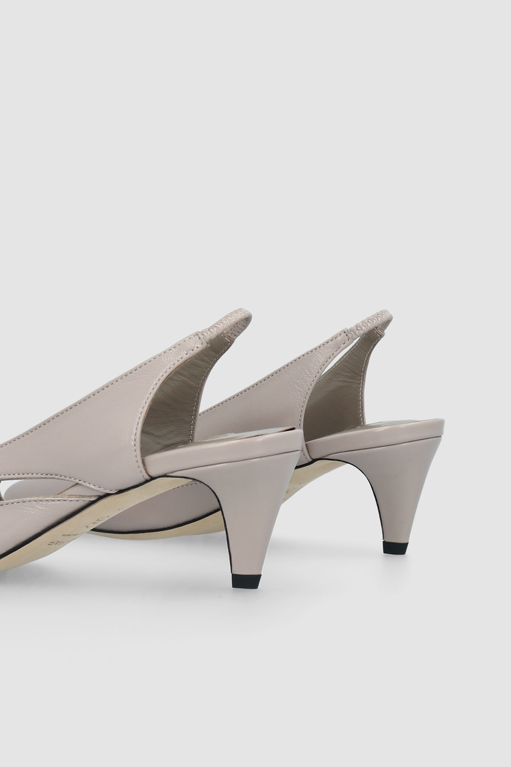 Runa Fossil Glossed Nappa Leather Slingback Pump