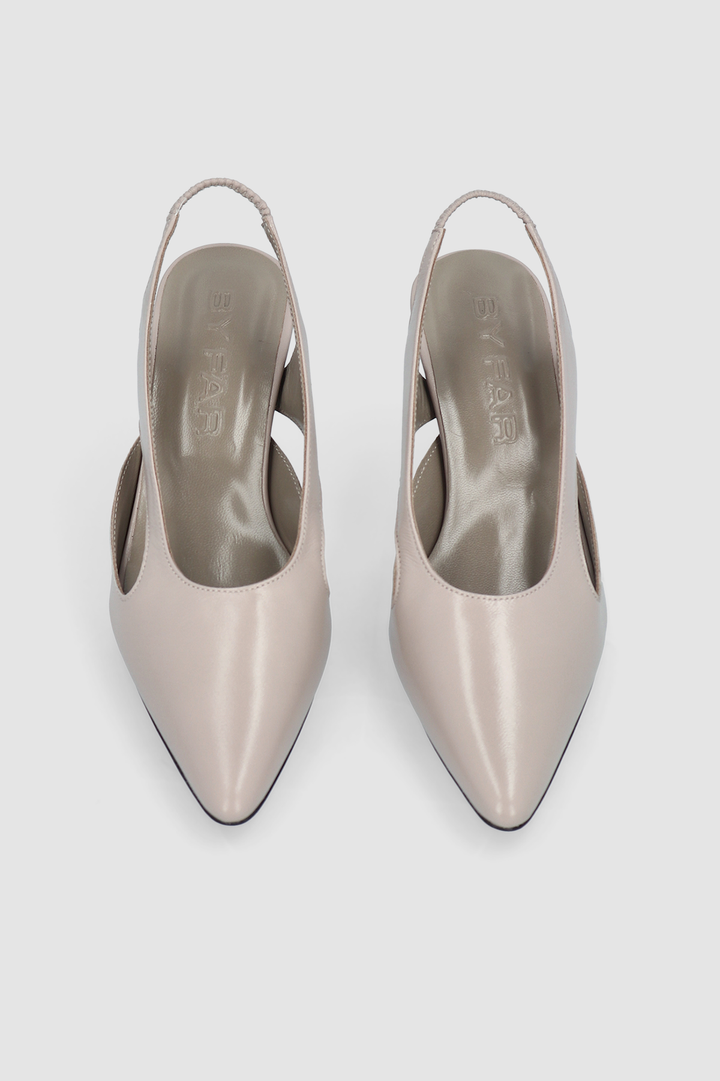 Runa Fossil Glossed Nappa Leather Slingback Pump