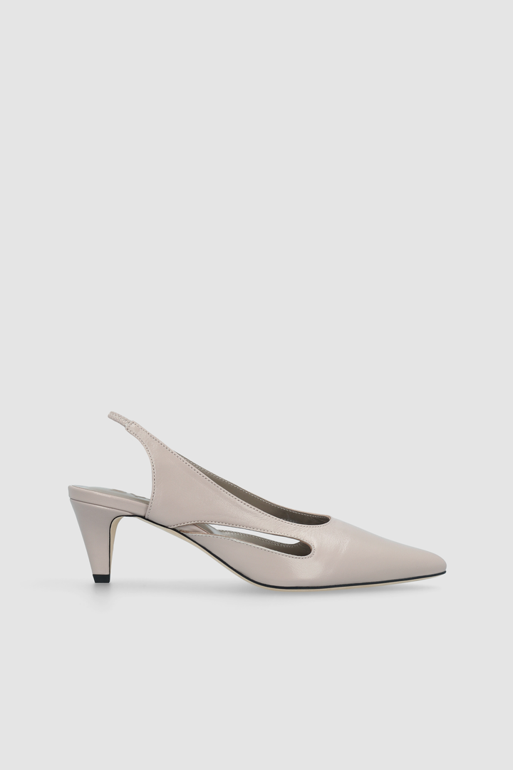 Runa Fossil Glossed Nappa Leather Slingback Pump