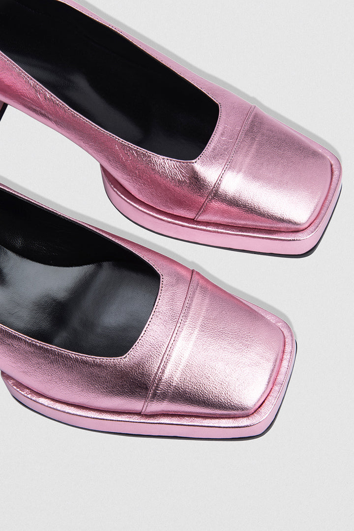 Sava Pink Metallic Leather