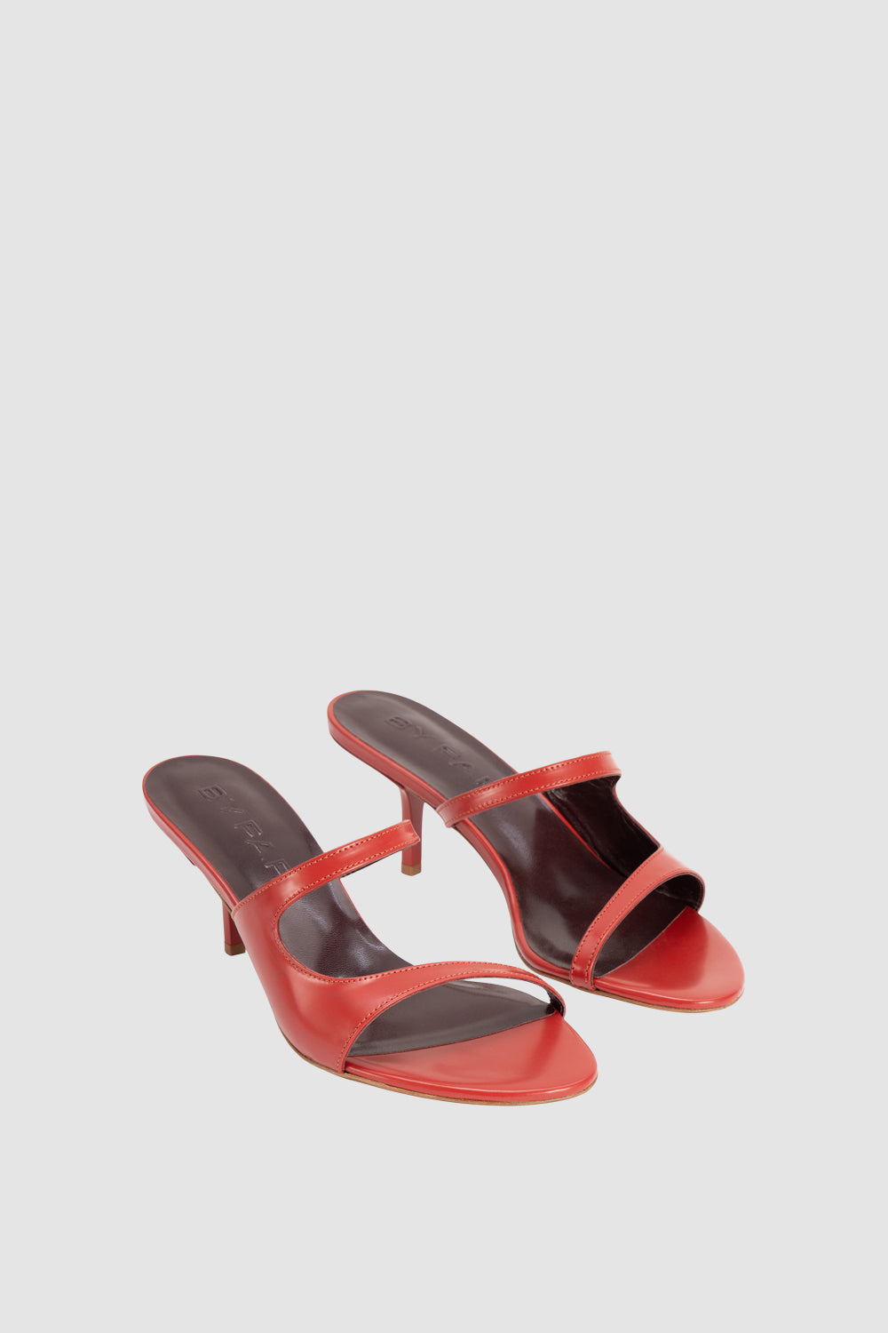 Serena Blood Red Semi Patent Leather Slip-On Mule