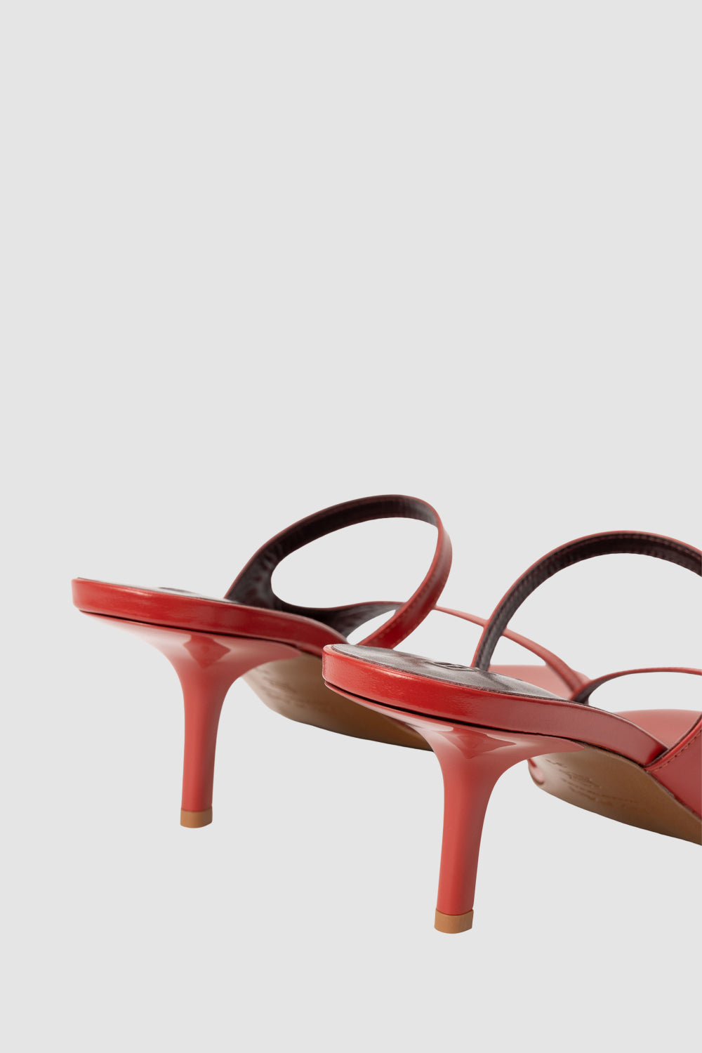 Serena Blood Red Semi Patent Leather Slip-On Mule