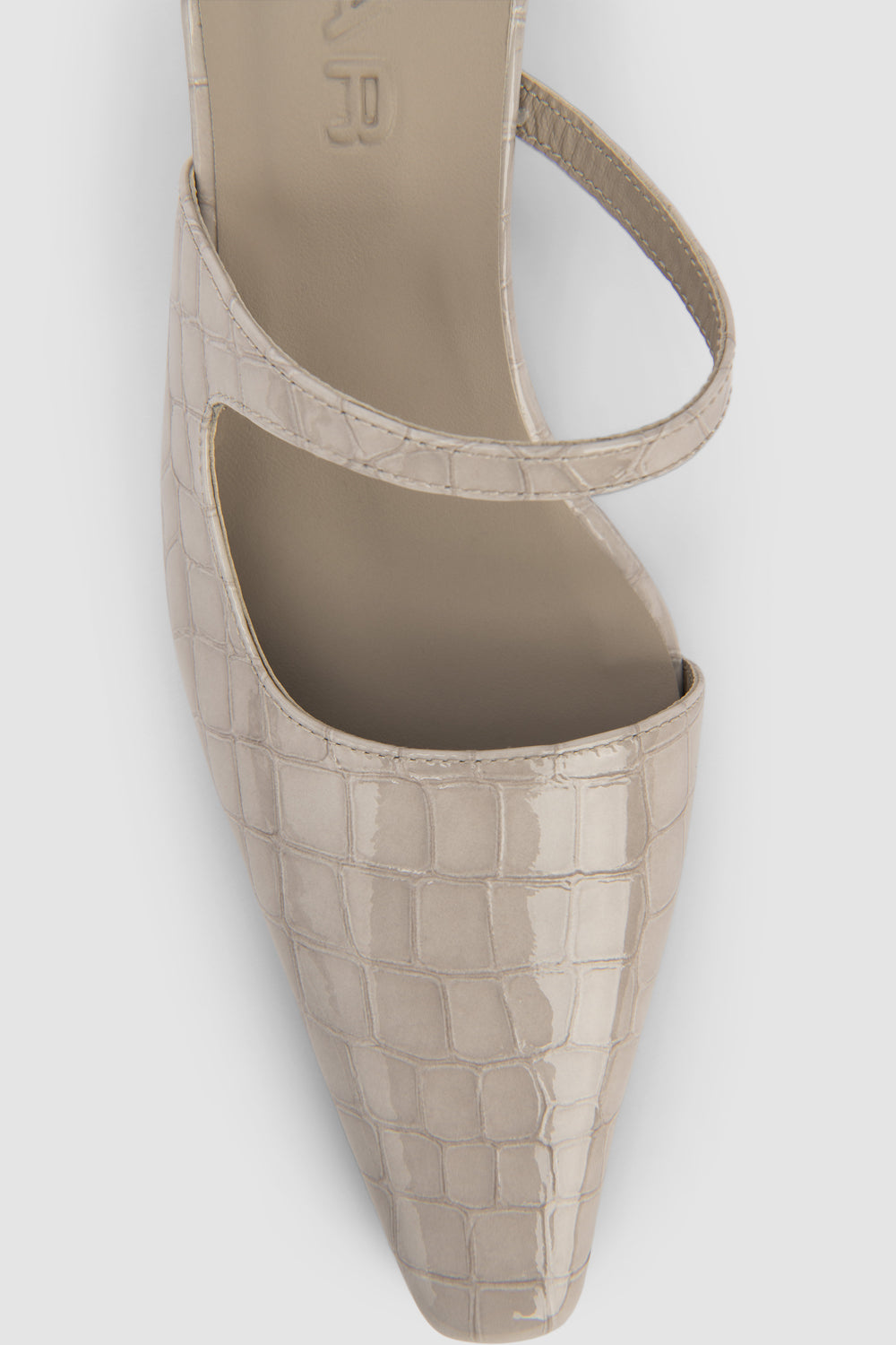 Serena Closed Toe Croco Embossed Mule