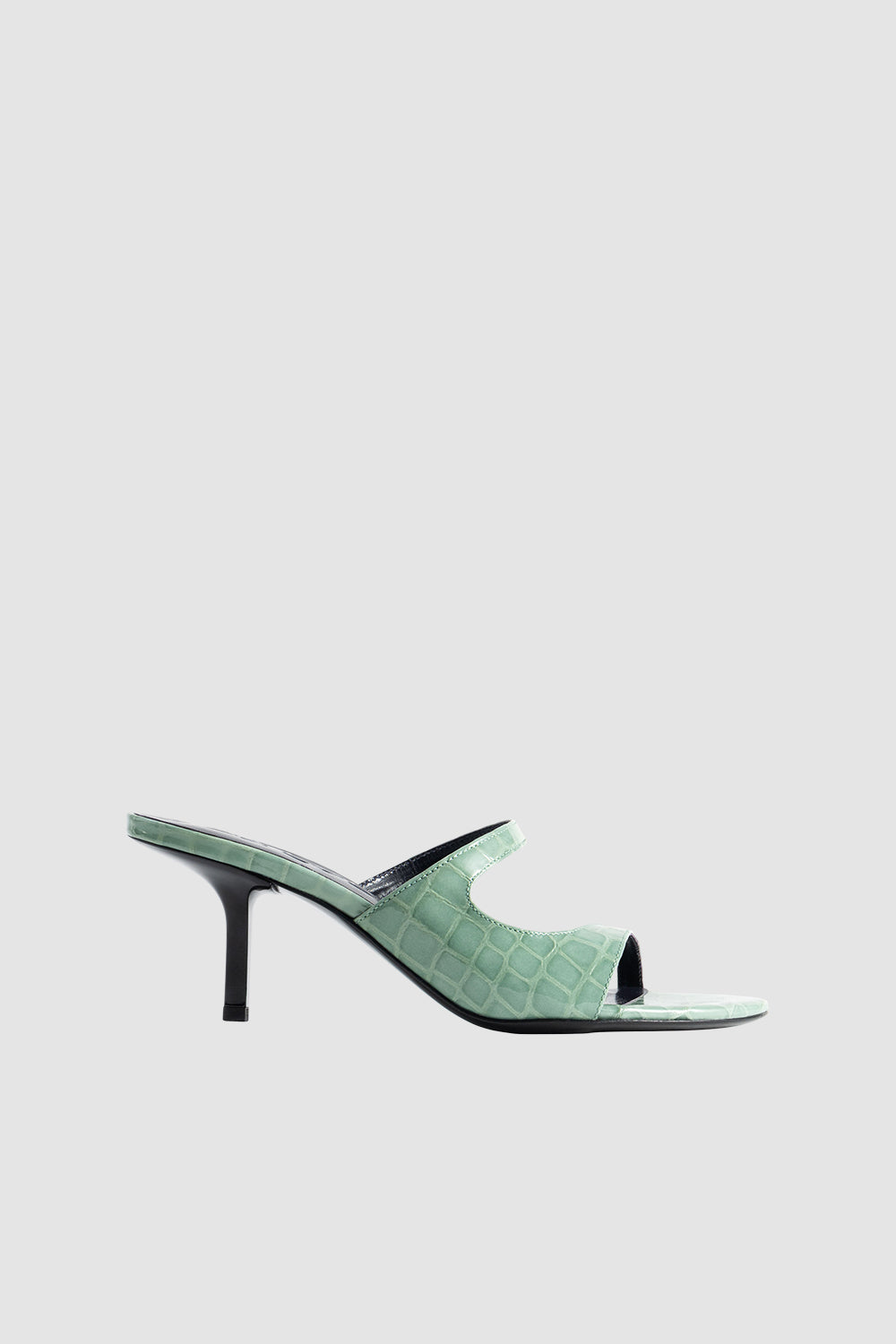Serena Fresh Croco Embossed Leather Slip-On Mule