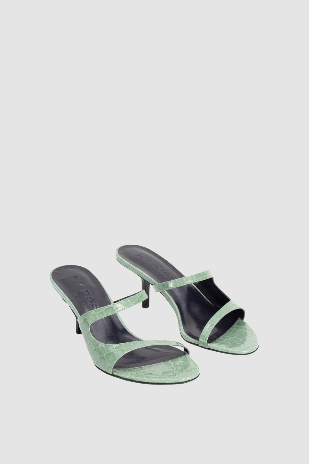 Serena Fresh Croco Embossed Leather Slip-On Mule