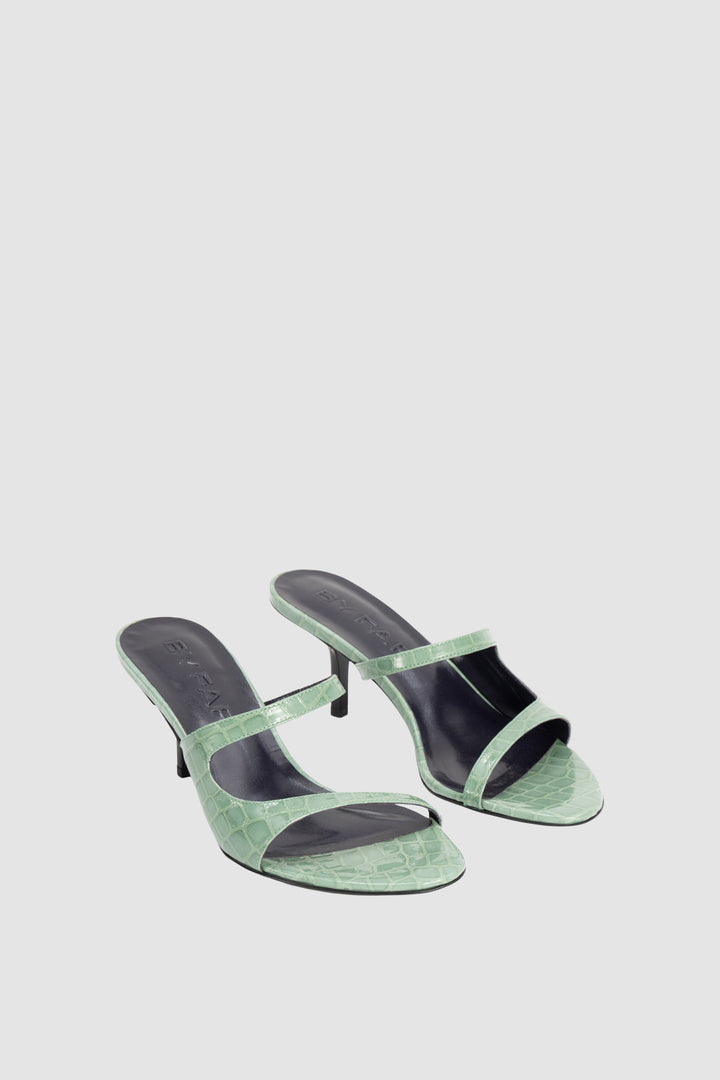 Serena Fresh Croco Embossed Leather Slip-On Mule