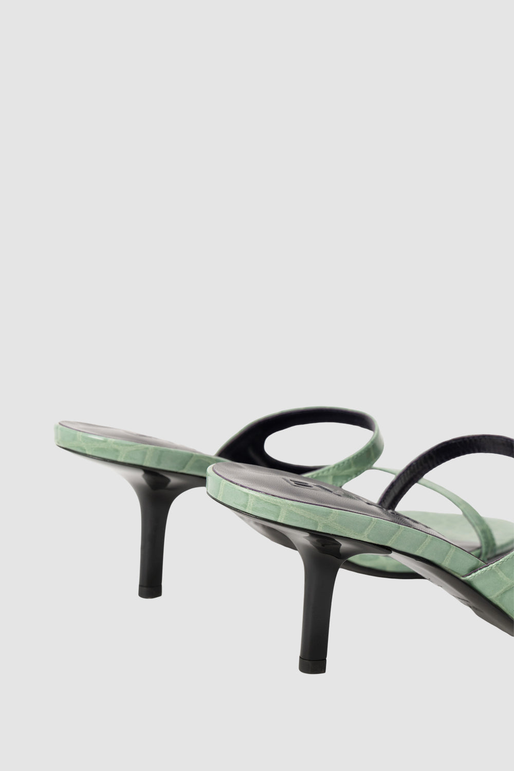 Serena Fresh Croco Embossed Leather Slip-On Mule