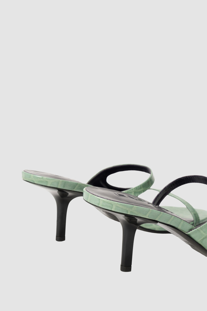 Serena Fresh Croco Embossed Leather Slip-On Mule