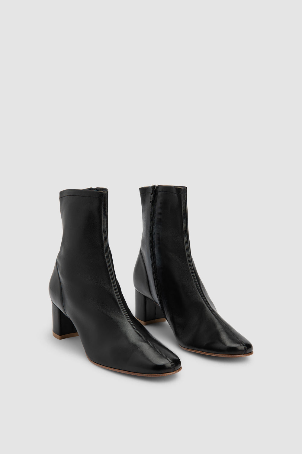 Sofia Black Leather Ankle Boot