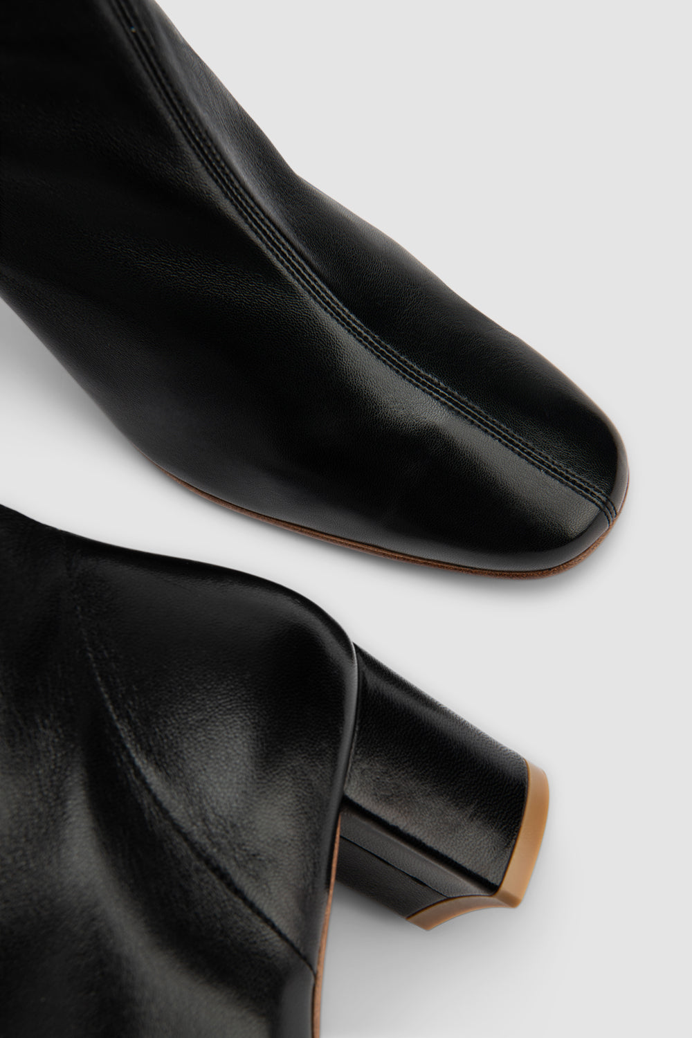 Sofia Black Leather Ankle Boot