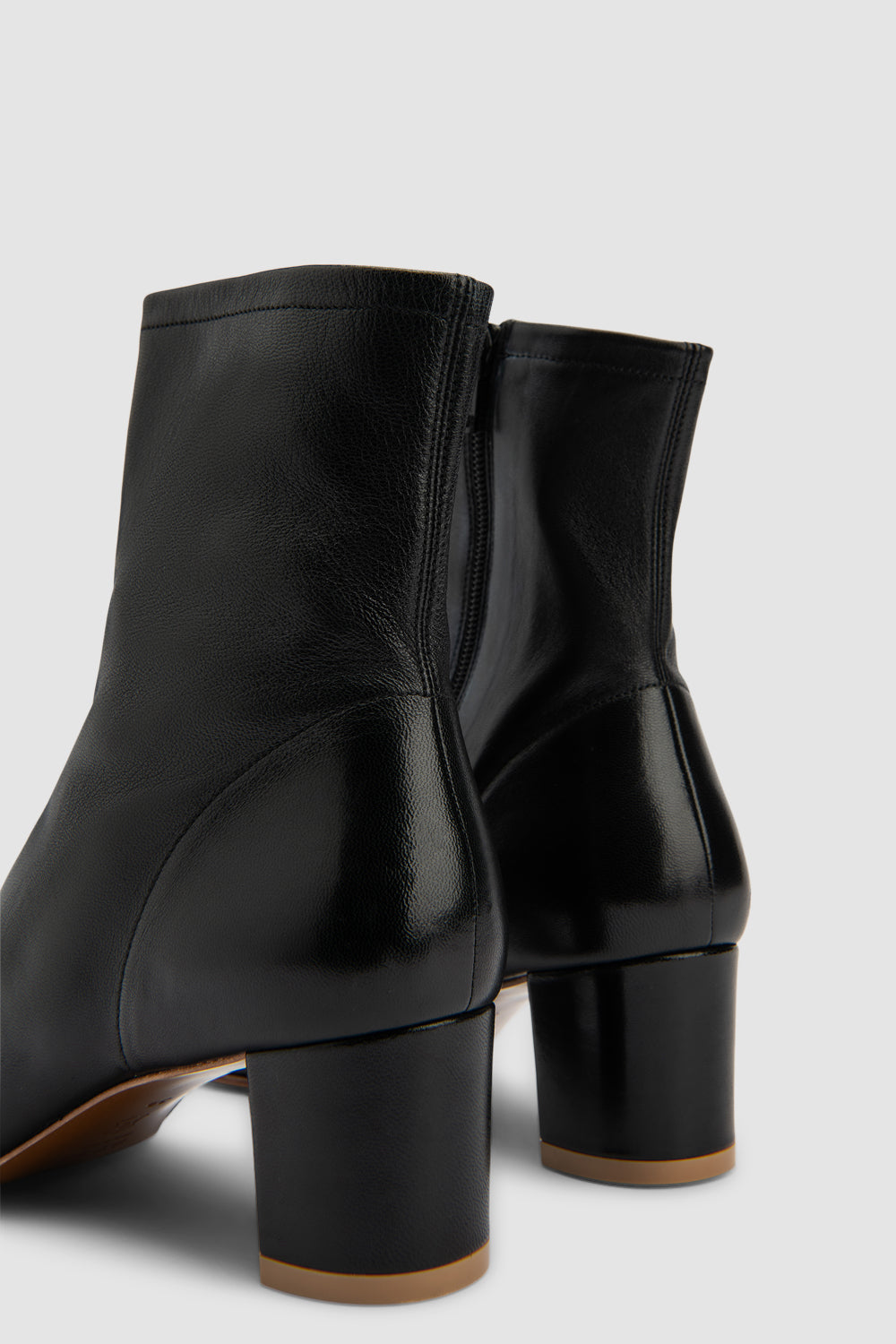 Sofia Black Leather Ankle Boot