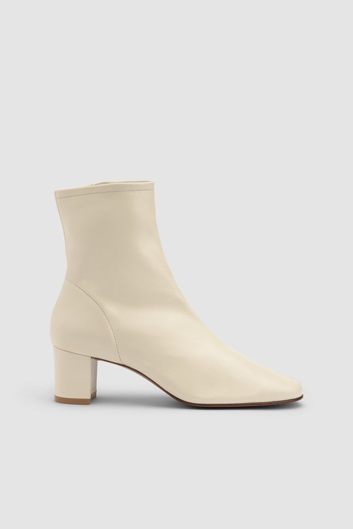 Sofia White Leather Ankle Boot