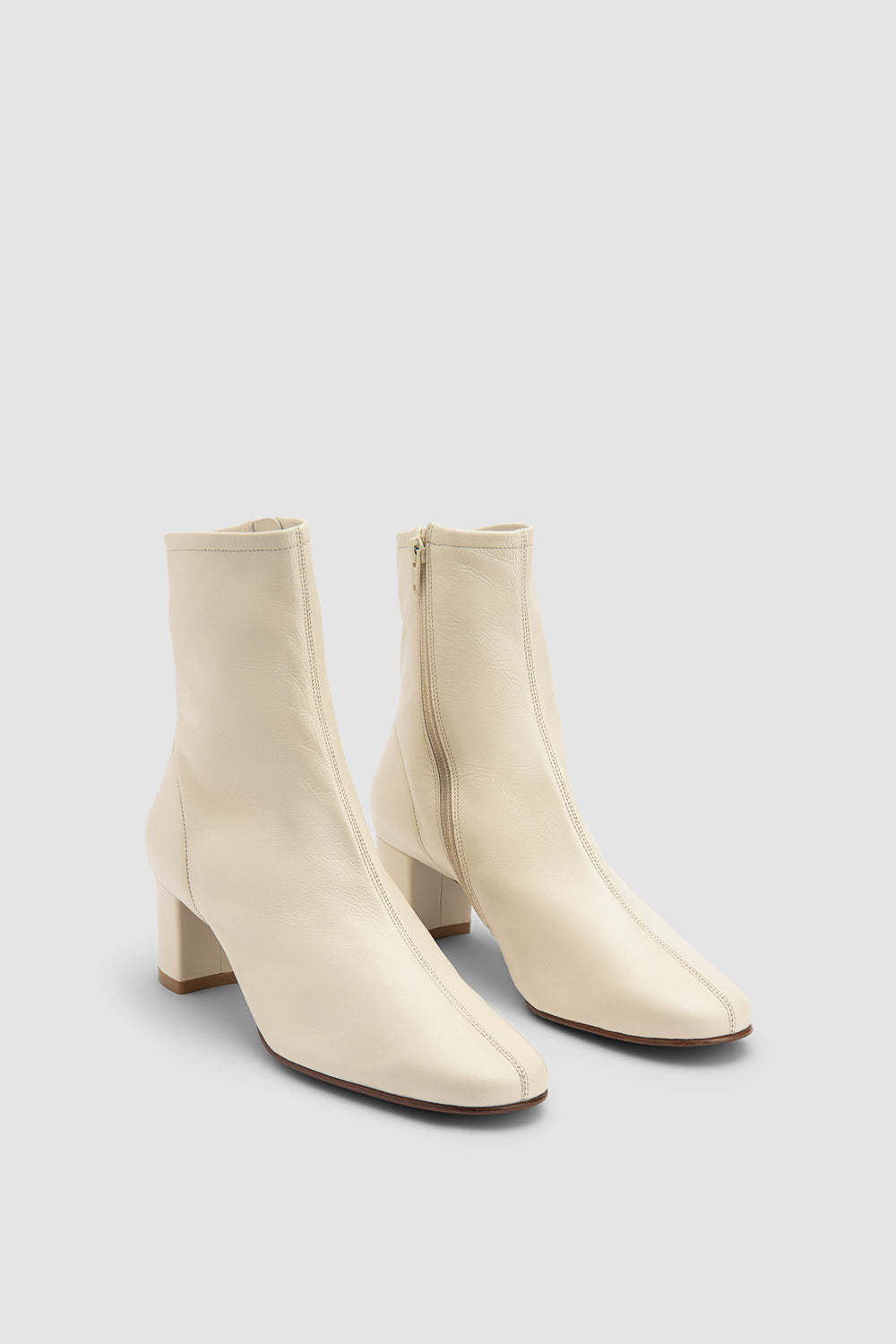 Sofia White Leather Ankle Boot