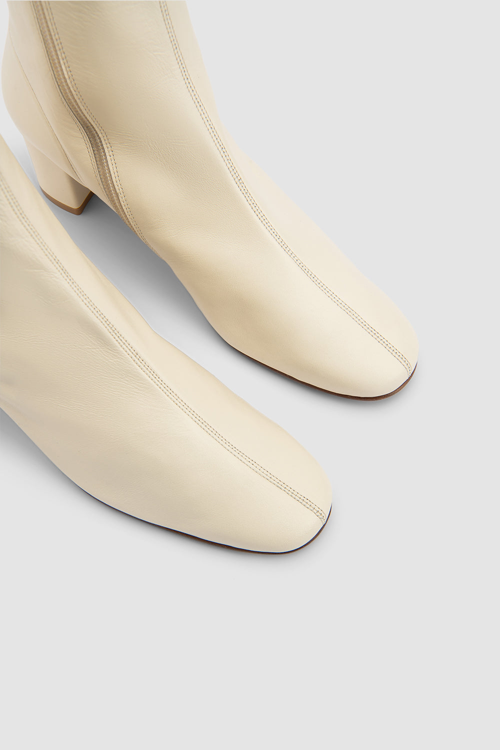 Sofia White Leather Ankle Boot